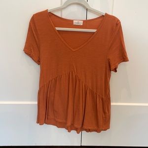 T.la by anthropology burnt orange top